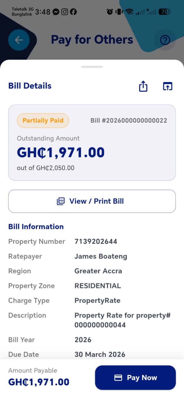 Bill Details