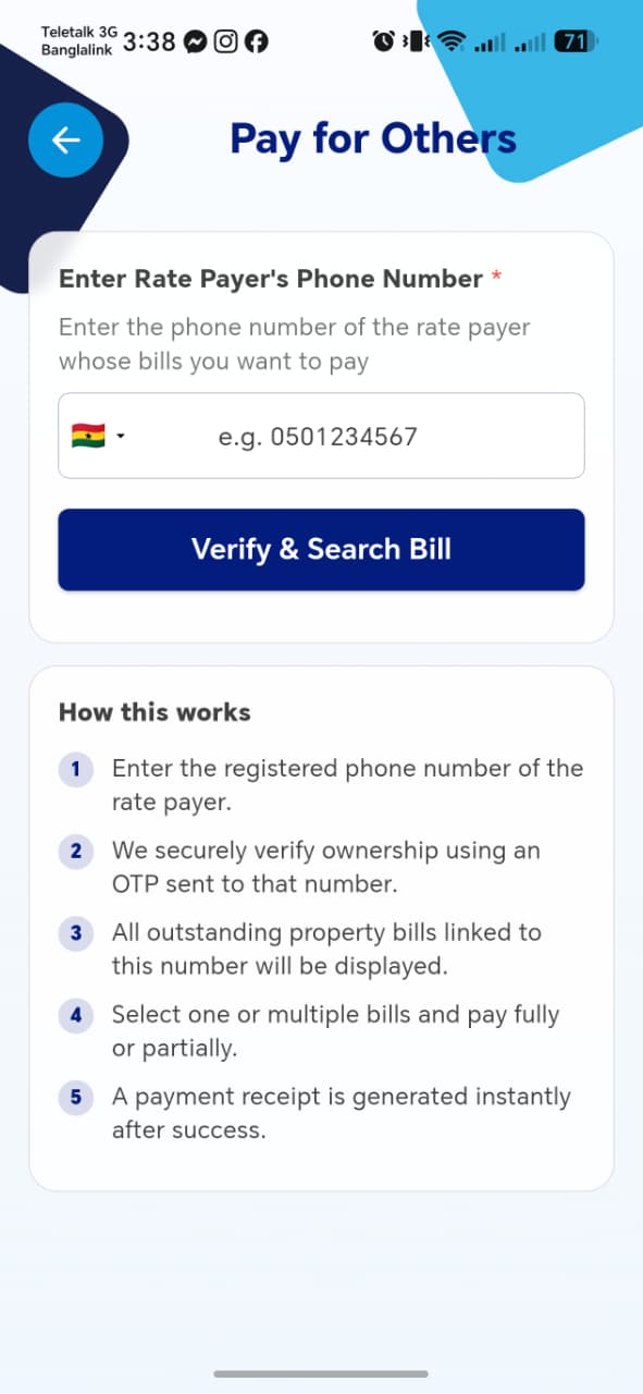 Pay for Others - Enter Phone