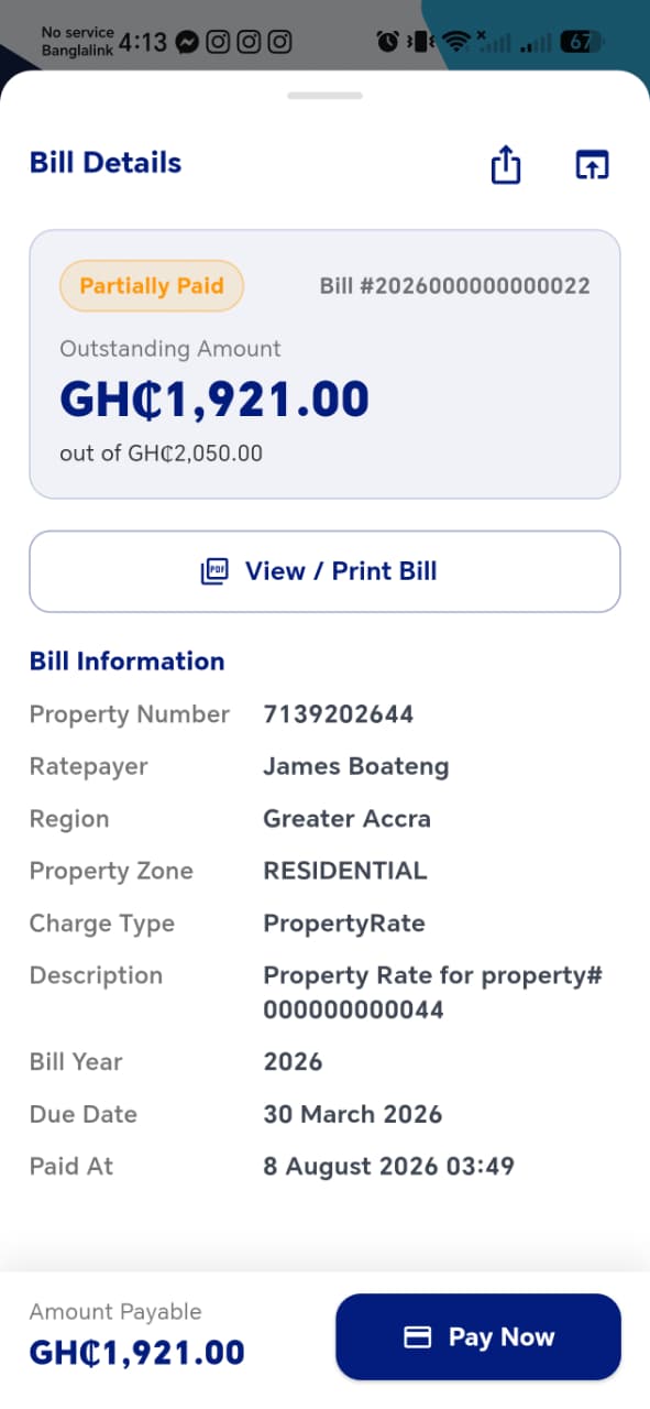 Bill Details