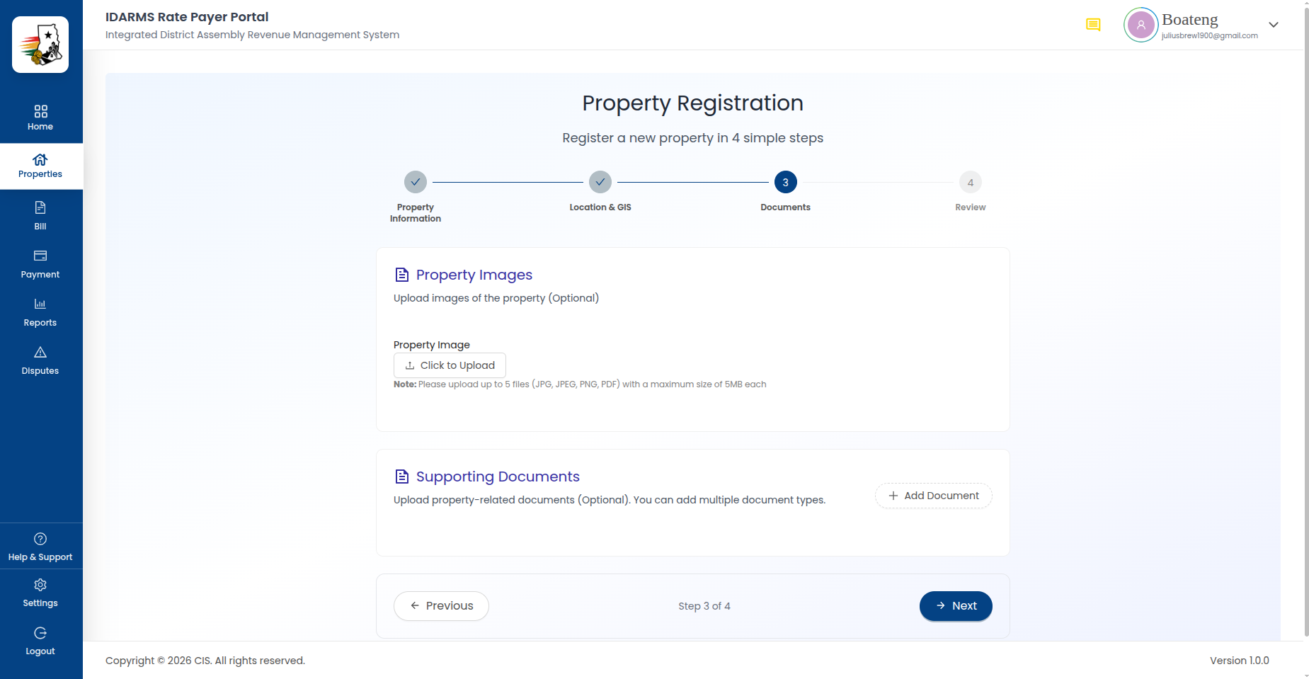 Add Property - Documents