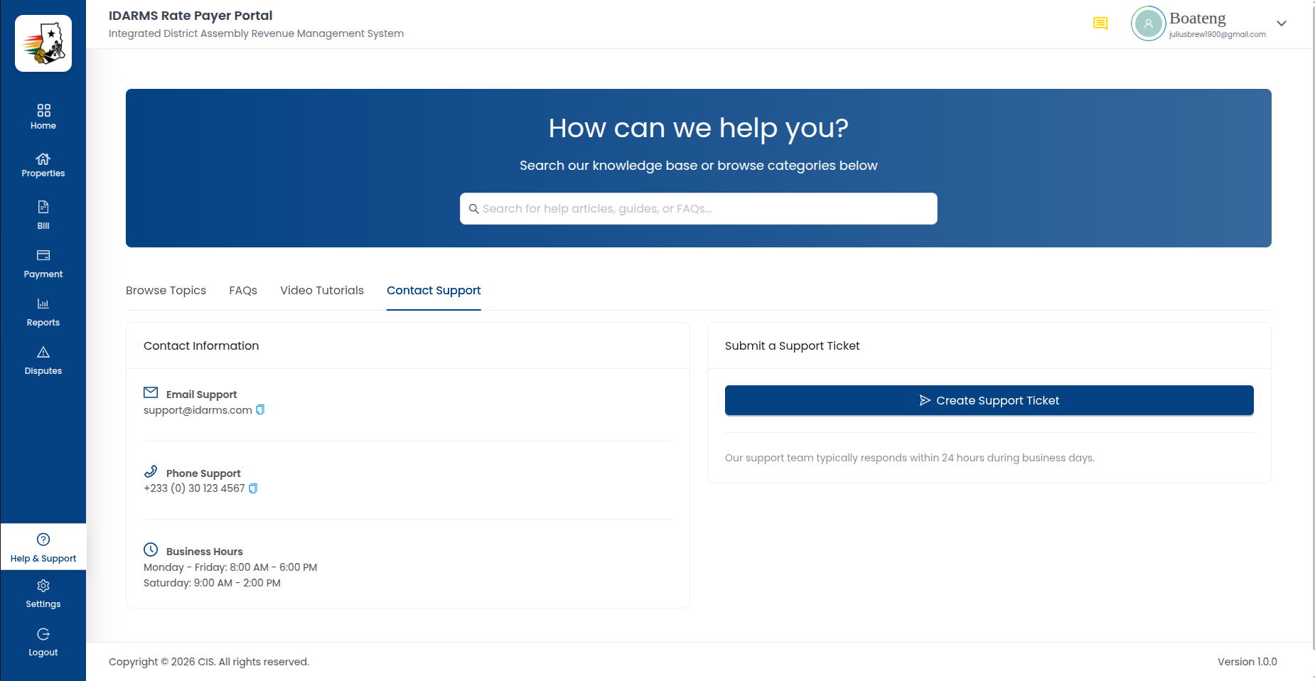 Contact Support