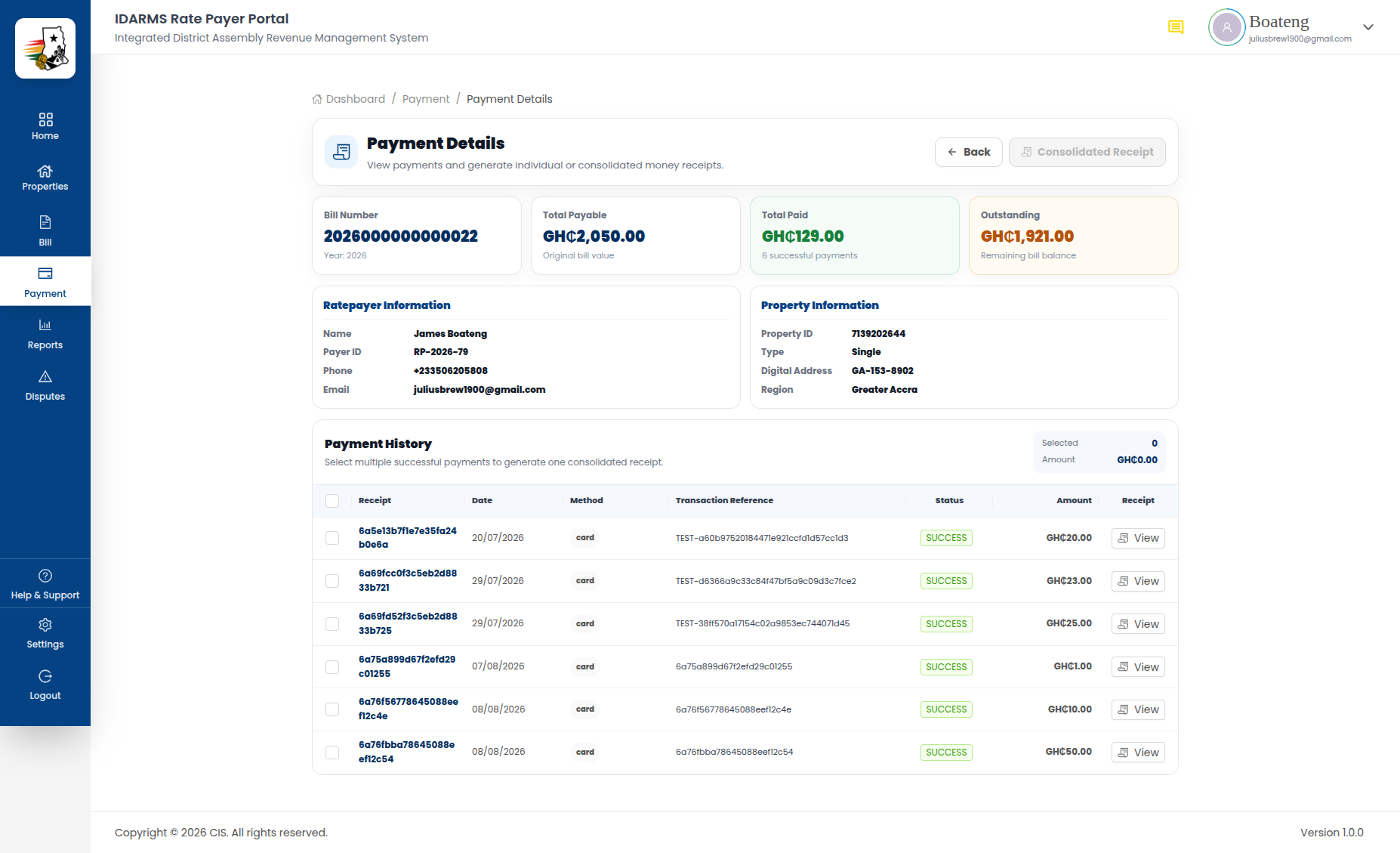 Payment Details